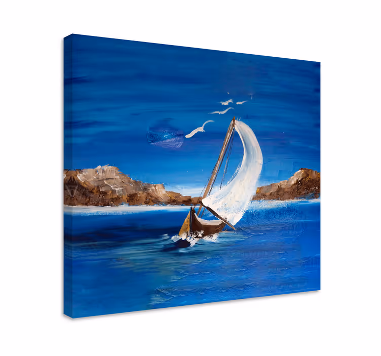 Canvas schilderij marine zeilboot avontuur - TenStickers