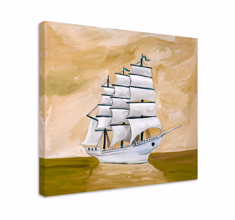 Canvas schilderij landen en steden zeilboot - TenStickers
