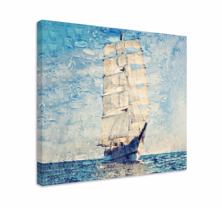 Canvas schilderij marine Origineel schilderij van een boot - TenStickers