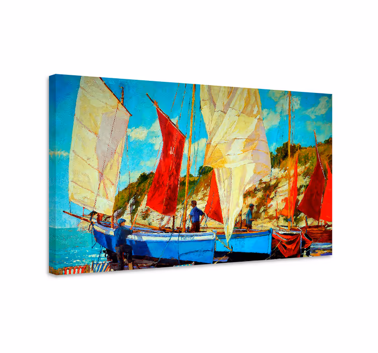 Canvas landschap zeilboten scène - TenStickers