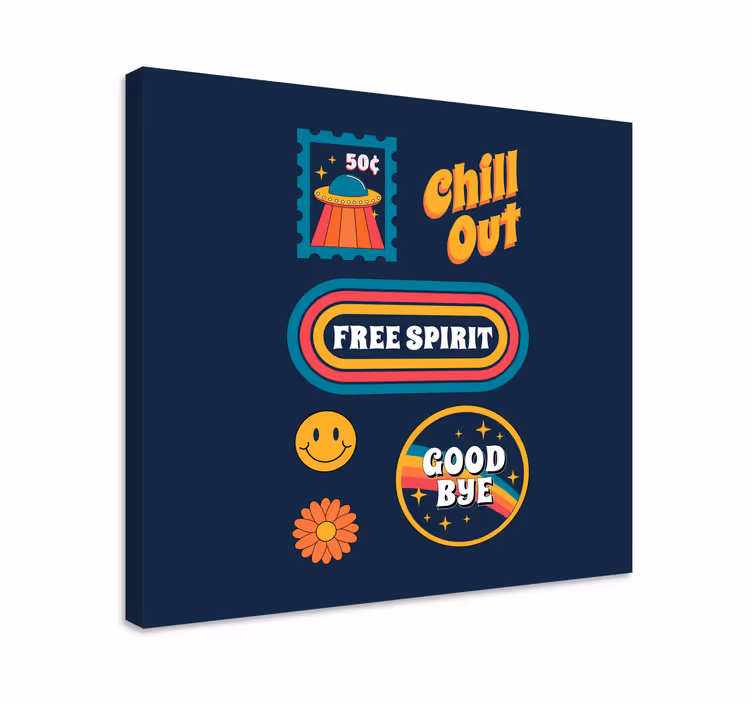 Canvas schilderij andere teksten chill vrije geest - TenStickers