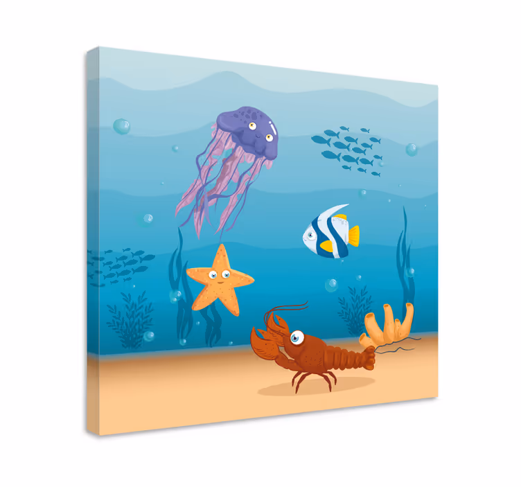Onderwater zeeleven Modern canvas schilderij - TenStickers