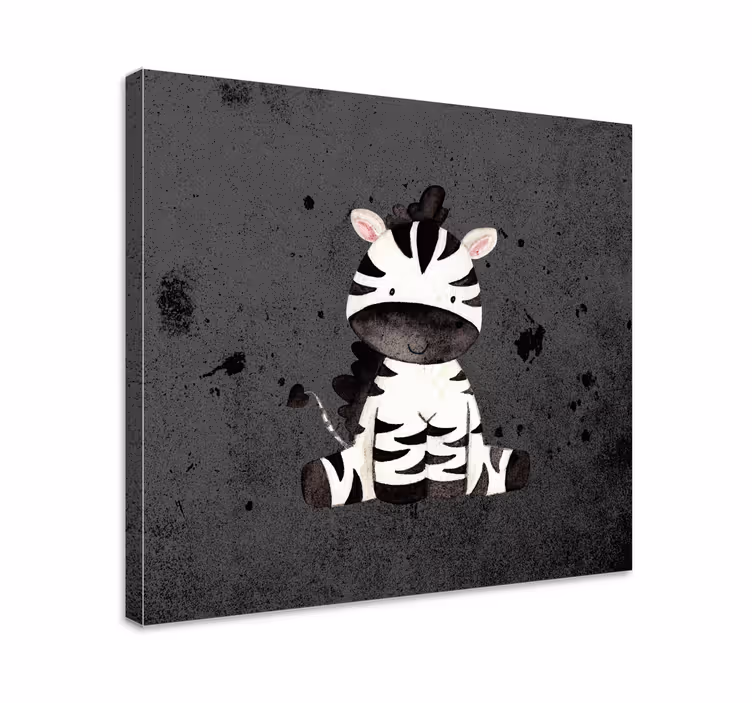 Canvas schilderij dieren schattig zebra karakter - TenStickers