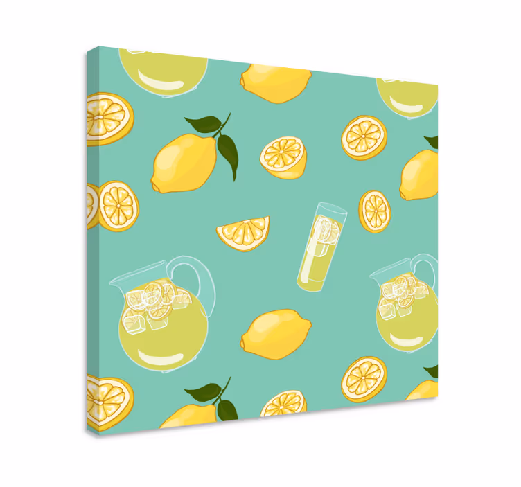 Canvas stilleven en fruit verfrissende limonade afbeeldingen - TenStickers