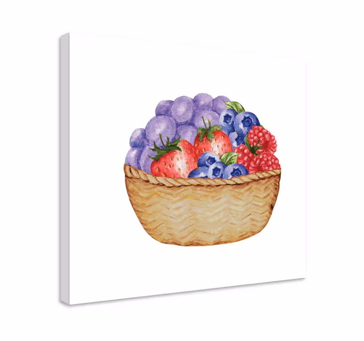 Canvas stilleven en fruit overvloedige fruitmand - TenStickers