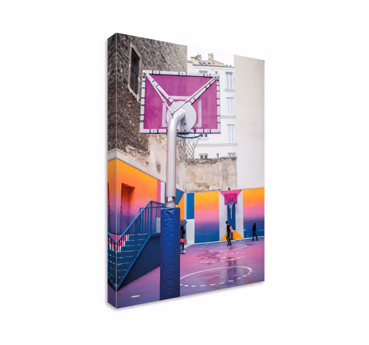 Canvas schilderij sporten urban basketball court - TenStickers