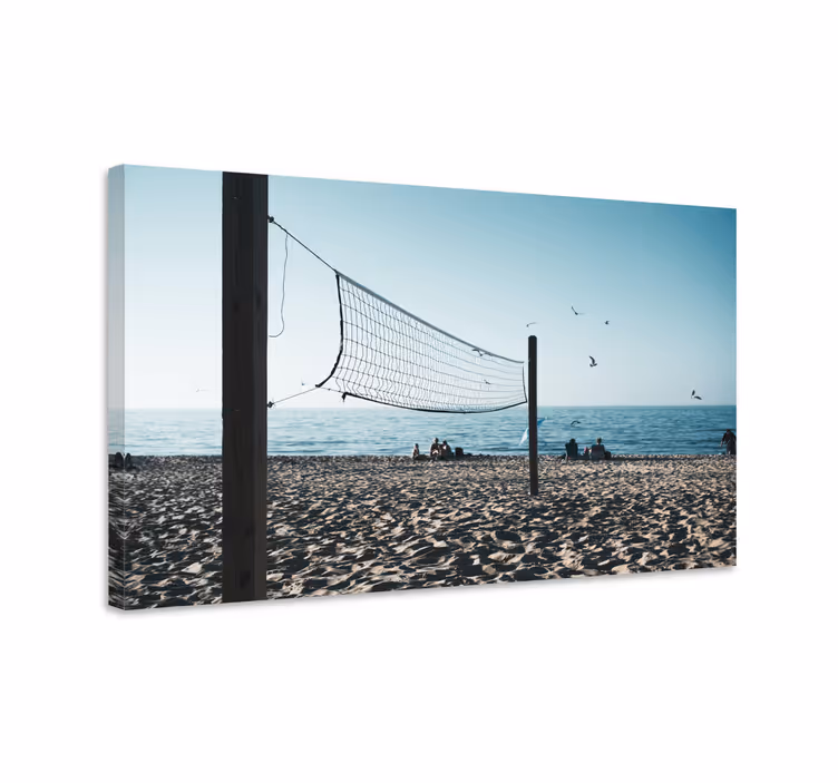 Strandvolleybal scène canvas schilderij sporten - TenStickers