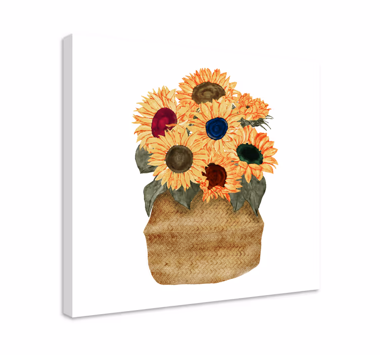 Canvas schilderij bloemen en planten zonnebloemen boeket - TenStickers