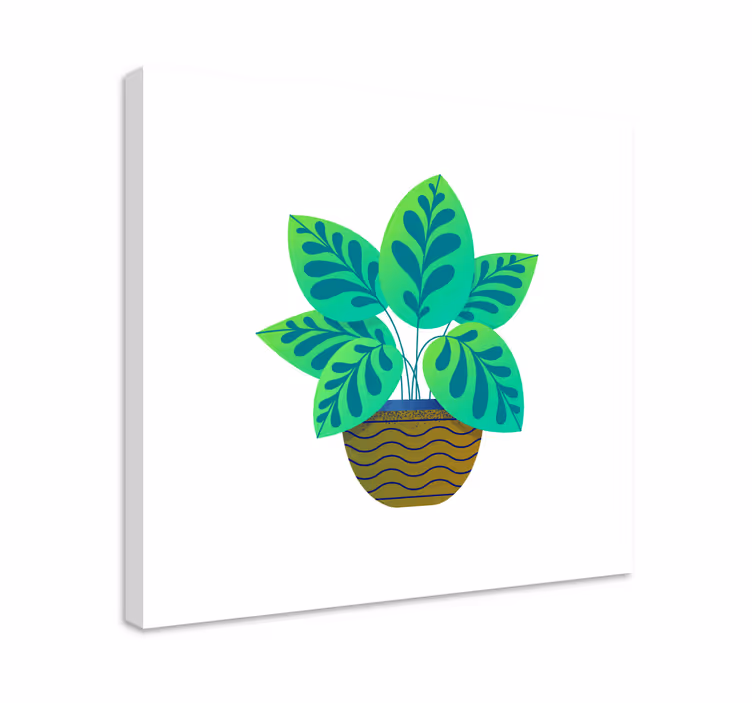Canvas schilderij bloemen en planten weelderig groen loof - TenStickers