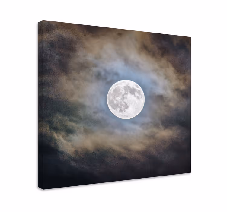 Canvas schilderij andere teksten volle maan gloed - TenStickers