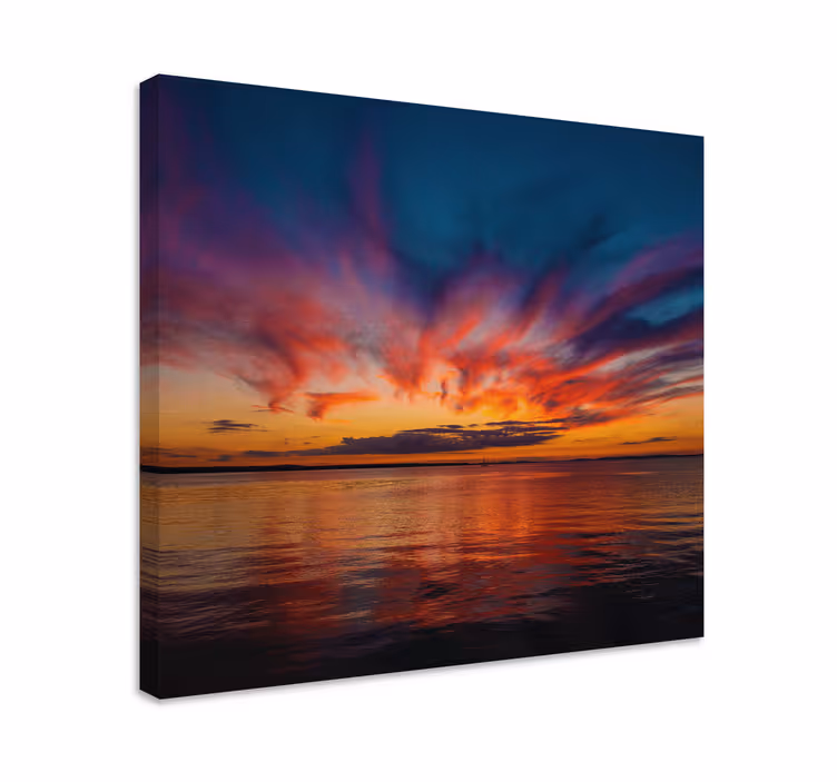 Canvas landschap majestueuze zonsopgang reflecties - TenStickers