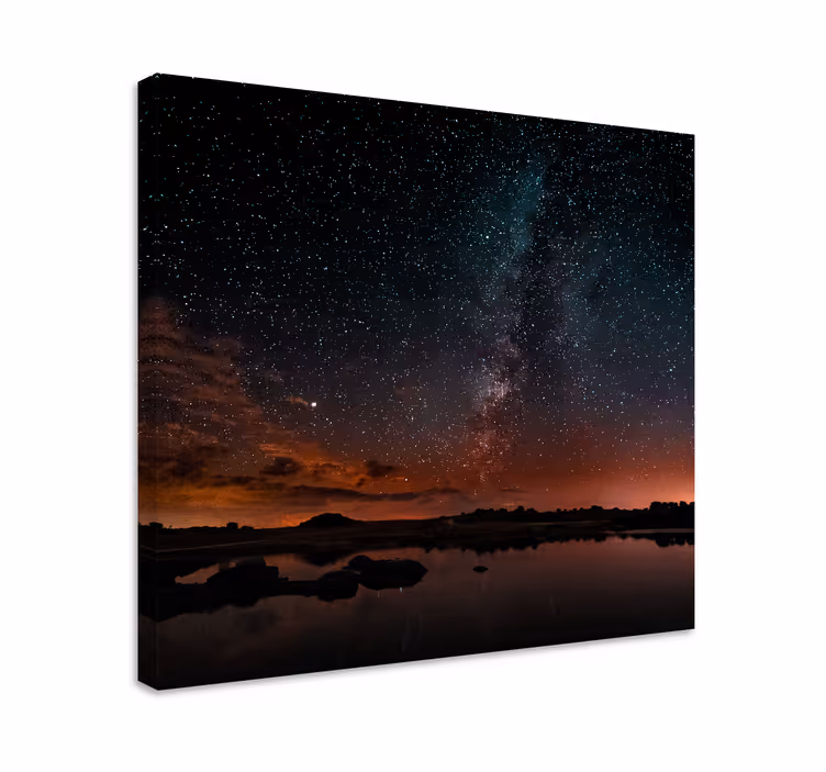 Canvas landschap sterrennacht hemel - TenStickers