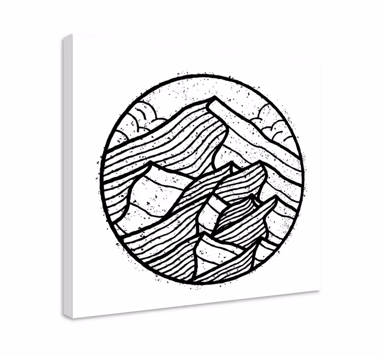 Canvas landschap abstracte bergketen - TenStickers