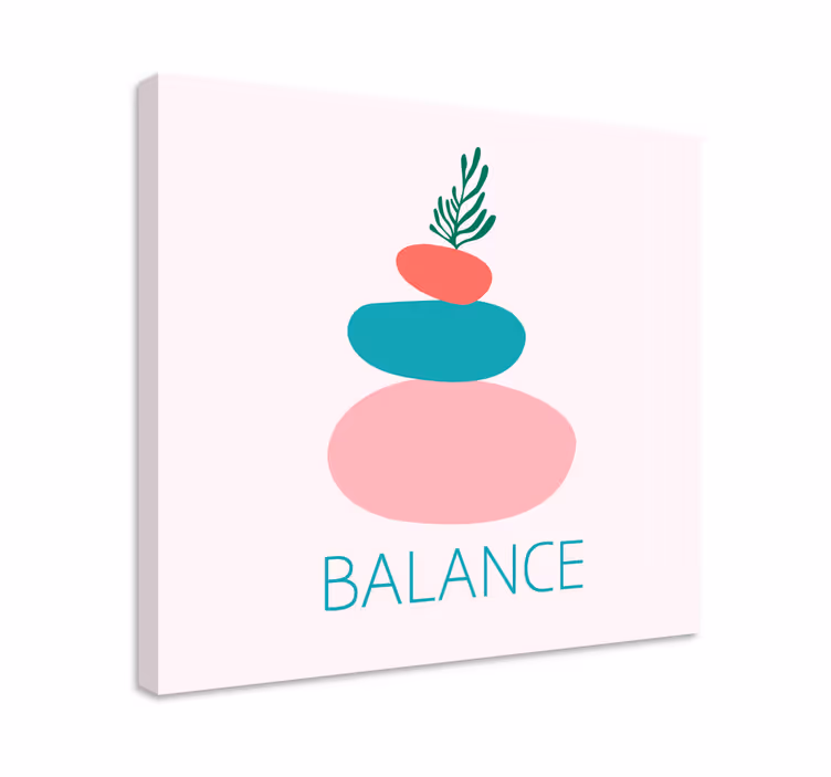 Ornament canvas schilderij balans van stenen stapel - TenStickers