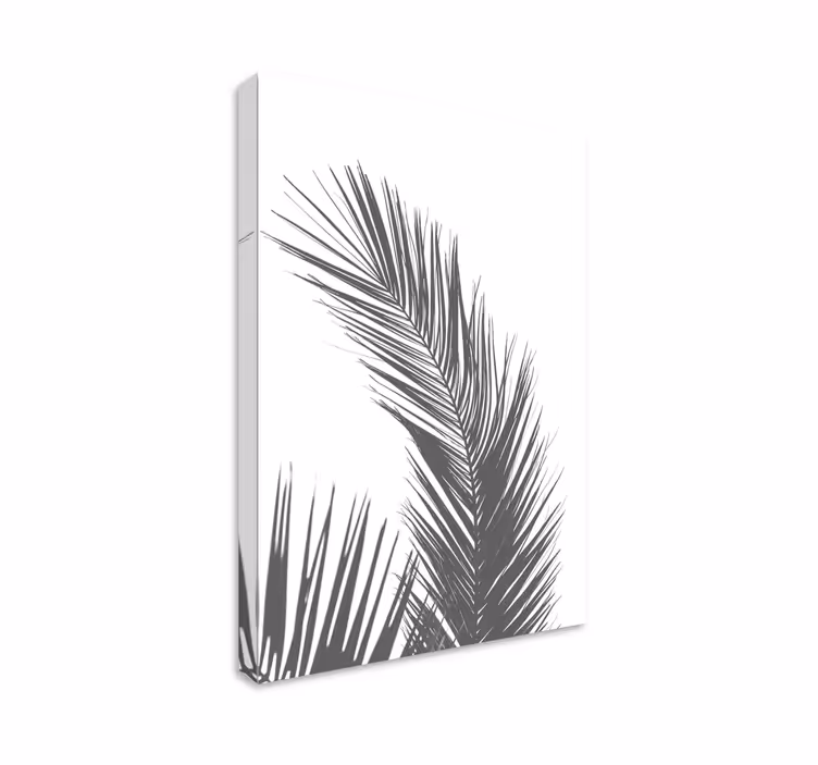 Canvas schilderij bloemen en planten elegante palmblad - TenStickers