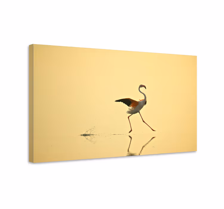 Canvas schilderij vogels elegante flamingo dans - TenStickers