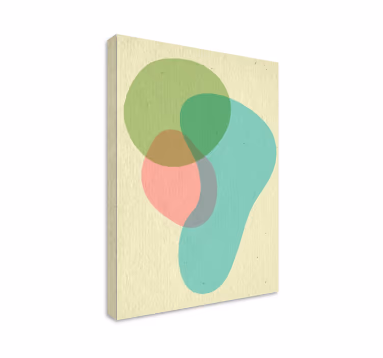 Canvas schilderij abstract vloeibare vorm compositie - TenStickers
