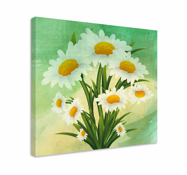 Canvas schilderij bloemen en planten madeliefjesboeket - TenStickers