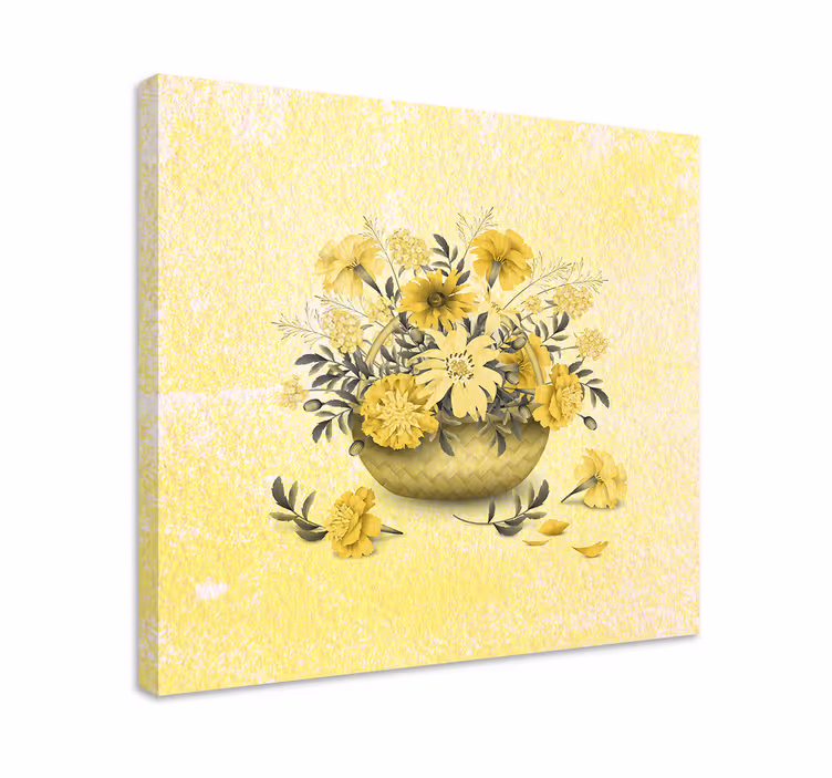 Canvas schilderij bloemen en planten gele bloemschikking - TenStickers