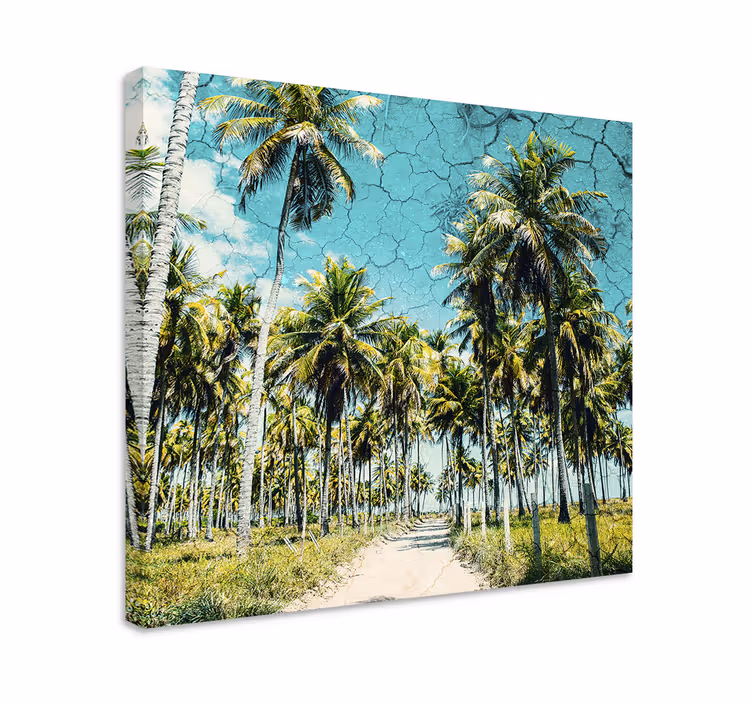 Tropisch palmpad Canvas landschap - TenStickers