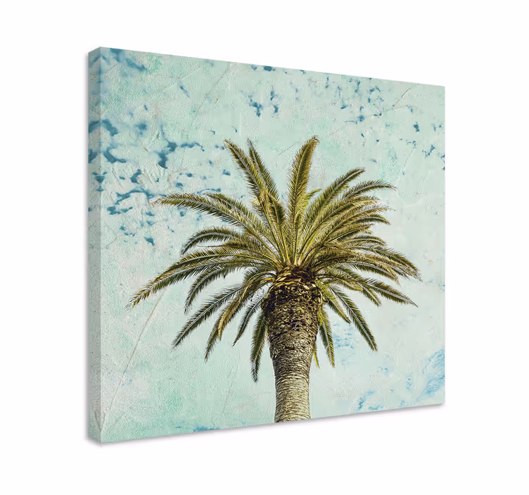 Canvas schilderij bloemen en planten hoge palmboom - TenStickers