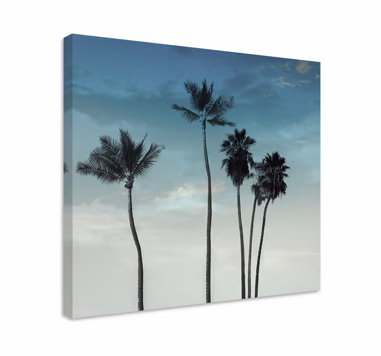 Canvas bomen palmsilhouetten - TenStickers