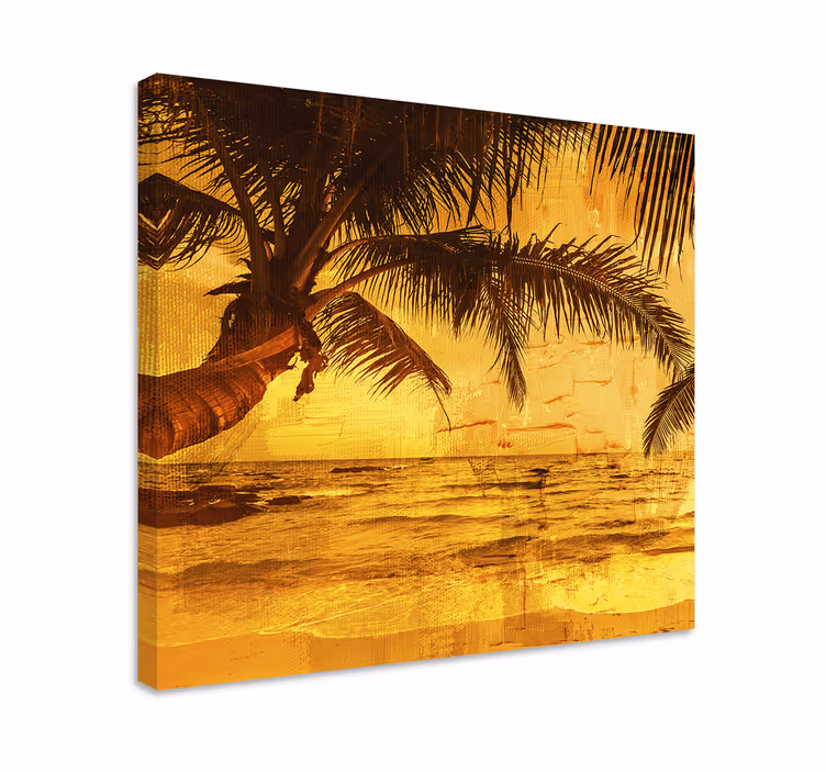 Canvas landschap zonsondergang palmenscène - TenStickers