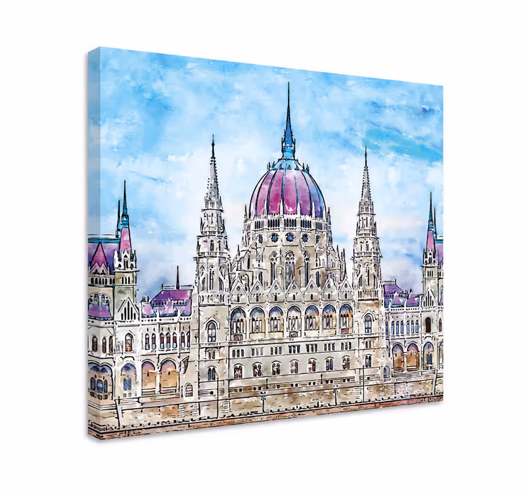 Canvas schilderij landen en steden budapest parlement - TenStickers
