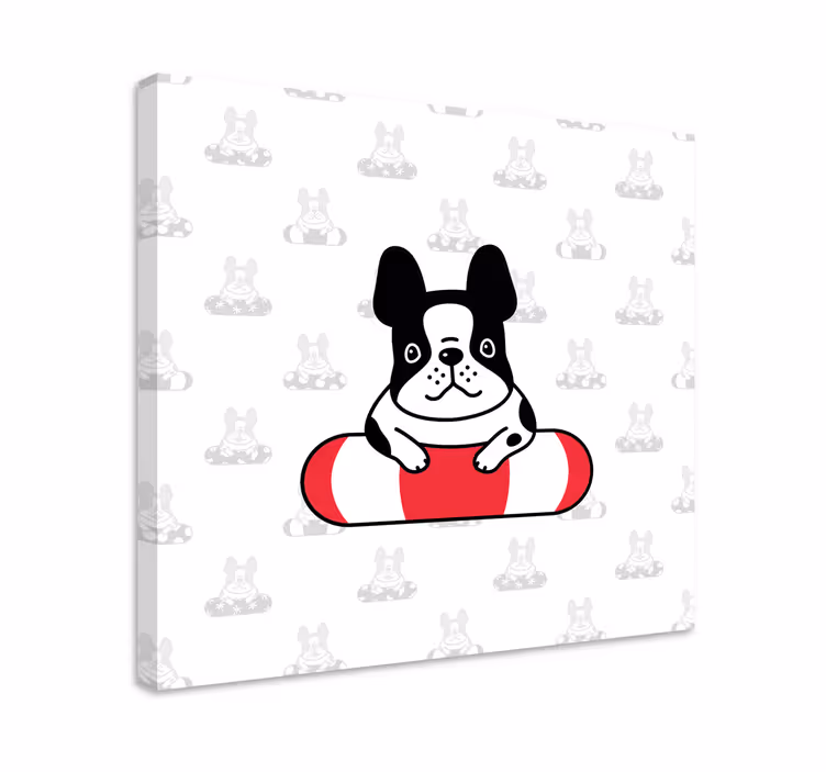 Canvas schilderij hond schattige franse bulldog - TenStickers