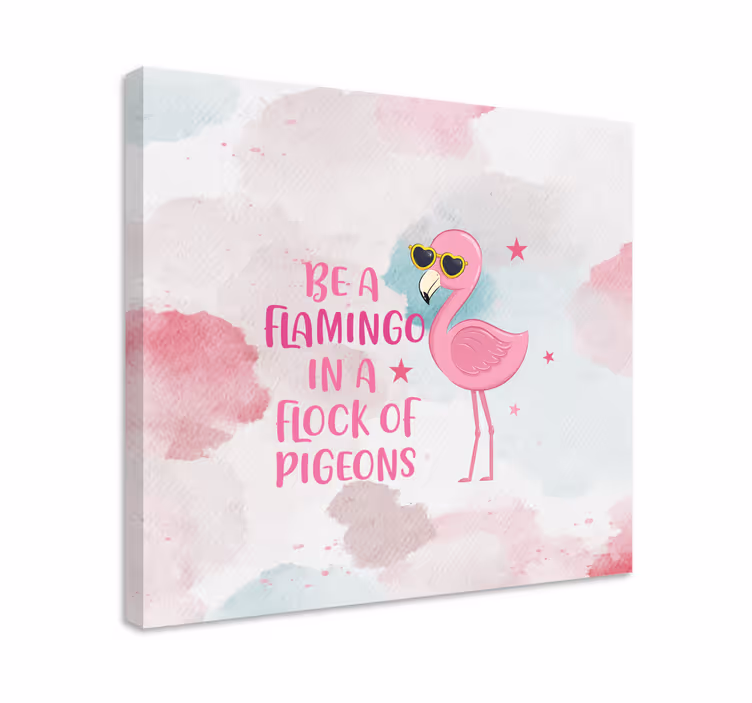 Canvas schilderij dinosaurus met zonnebril flamingo - TenStickers