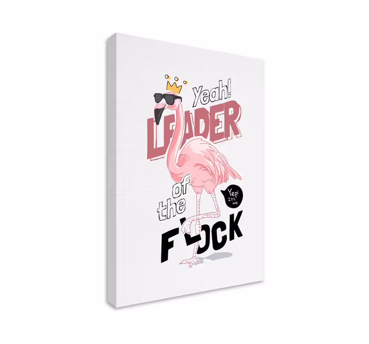 Leider in flamingostijl Canvas schilderij hond - TenStickers