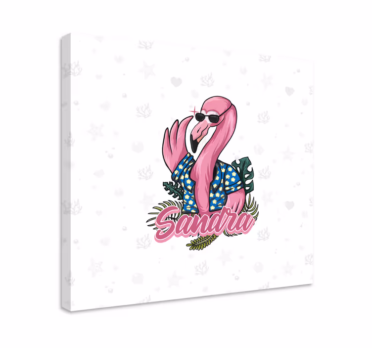 Canvas schilderij dieren coole flamingo vibe - TenStickers