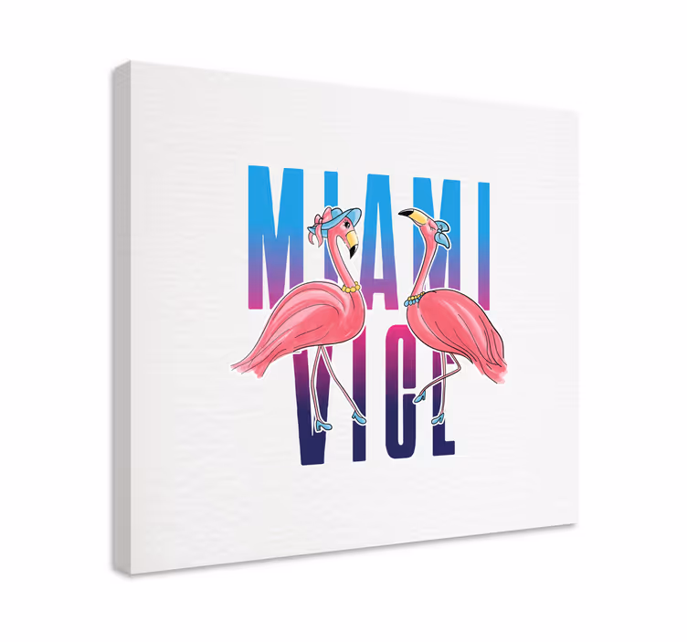 Flamingo-fashionista's Canvas schilderij dieren - TenStickers
