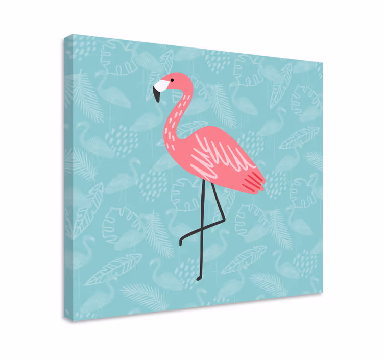 Canvas schilderij dieren flamingo elegant staand - TenStickers