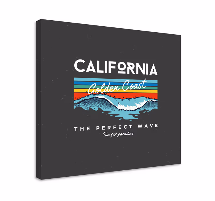 Canvas schilderij landen en steden california surfer waves - TenStickers