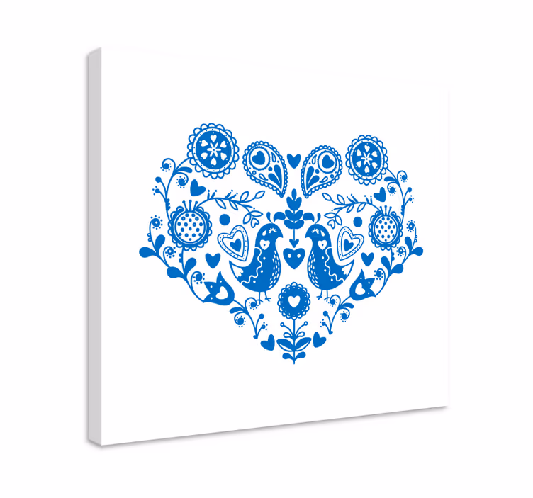 Canvas stilleven en fruit hartpatroon vogels - TenStickers