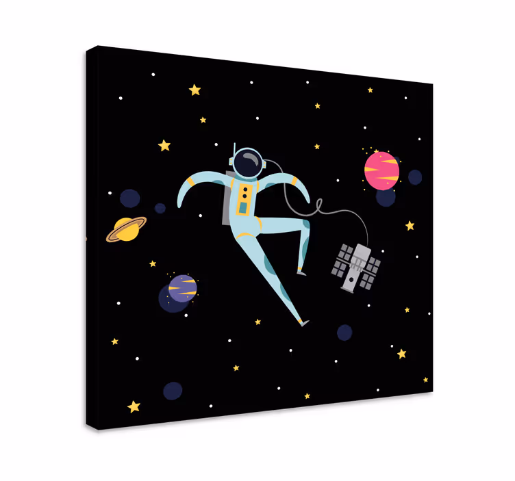 Astronaut in de ruimte videogames canvas schilderij - TenStickers