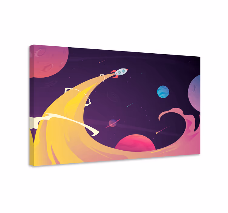 Videogames canvas schilderij ruimteavontuur lancering - TenStickers