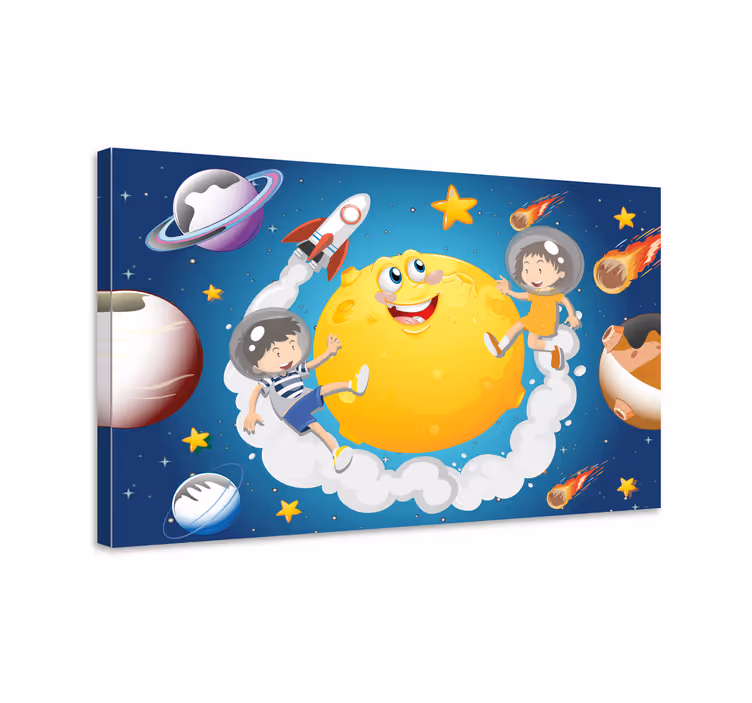 Canvas schilderij kinderen ruimte avontuur plezier - TenStickers