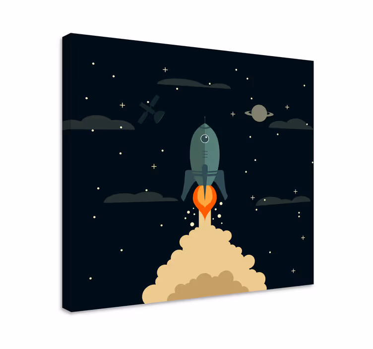 Videogames canvas schilderij raketlancering expeditie - TenStickers
