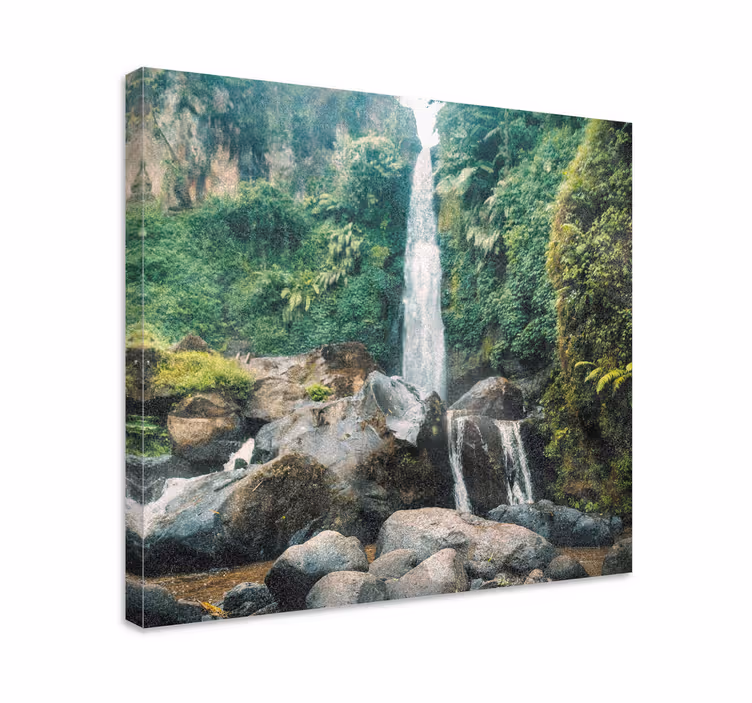 Canvas landschap vredige waterval scene - TenStickers