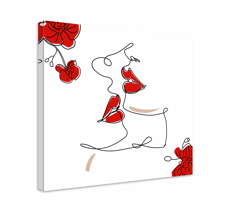 Canvas schilderij kunst elegante lippenkunst - TenStickers