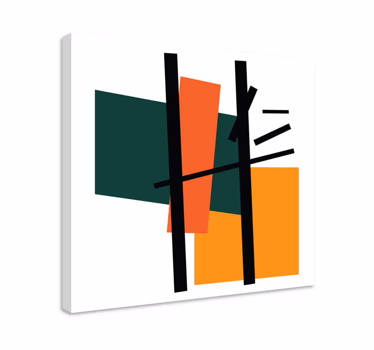 Geometrisch canvas schilderij abstracte vormen samenstelling - TenStickers