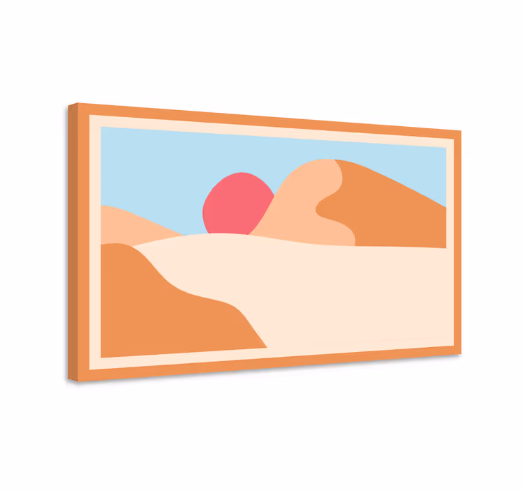 Canvas schilderij abstract gestileerd woestijnlandschap - TenStickers