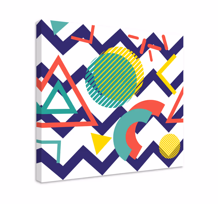 Geometrisch canvas schilderij dynamische geometrische vormen - TenStickers