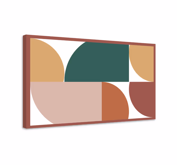 Geometrisch canvas schilderij abstracte cirkelvormen - TenStickers