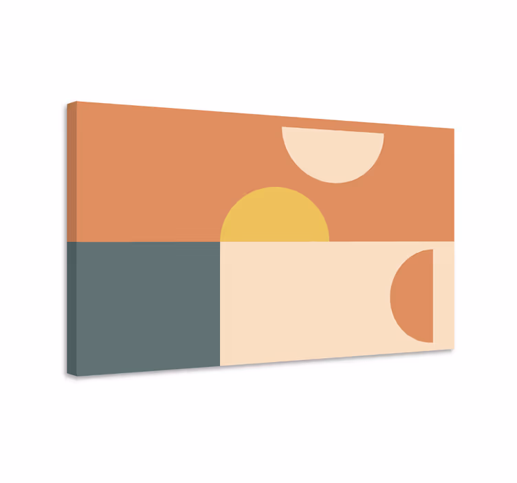 Geometrische canvas schilderij Halve cirkels en rechthoeken - TenStickers