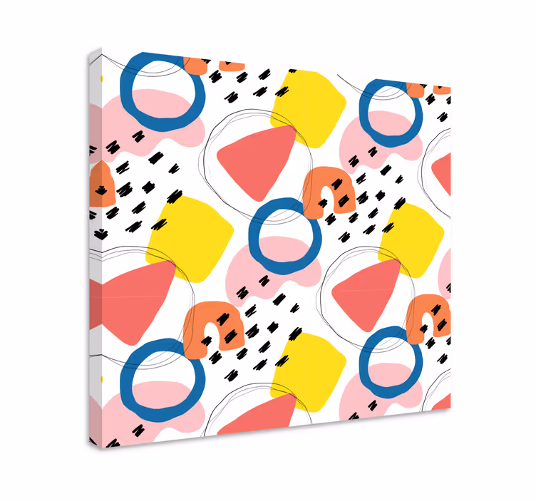Geometrisch canvas schilderij kleurrijke abstracte vormen - TenStickers