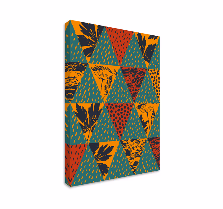 Geometrisch bloemenpatroon Geometrische canvas schilderij - TenStickers