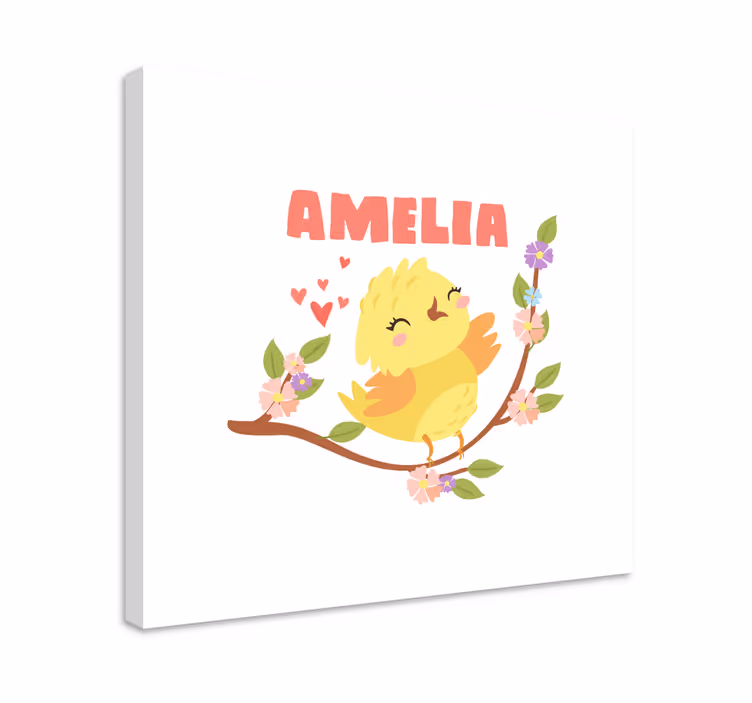 3d canvas schilderij vrolijke gele vogel - TenStickers